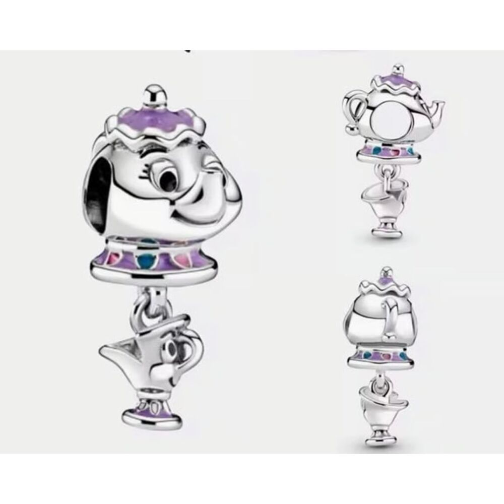 NWOT Beauty & The Beast Mr. Potts & Chip Disney x Pandora FIT Dangle Charm